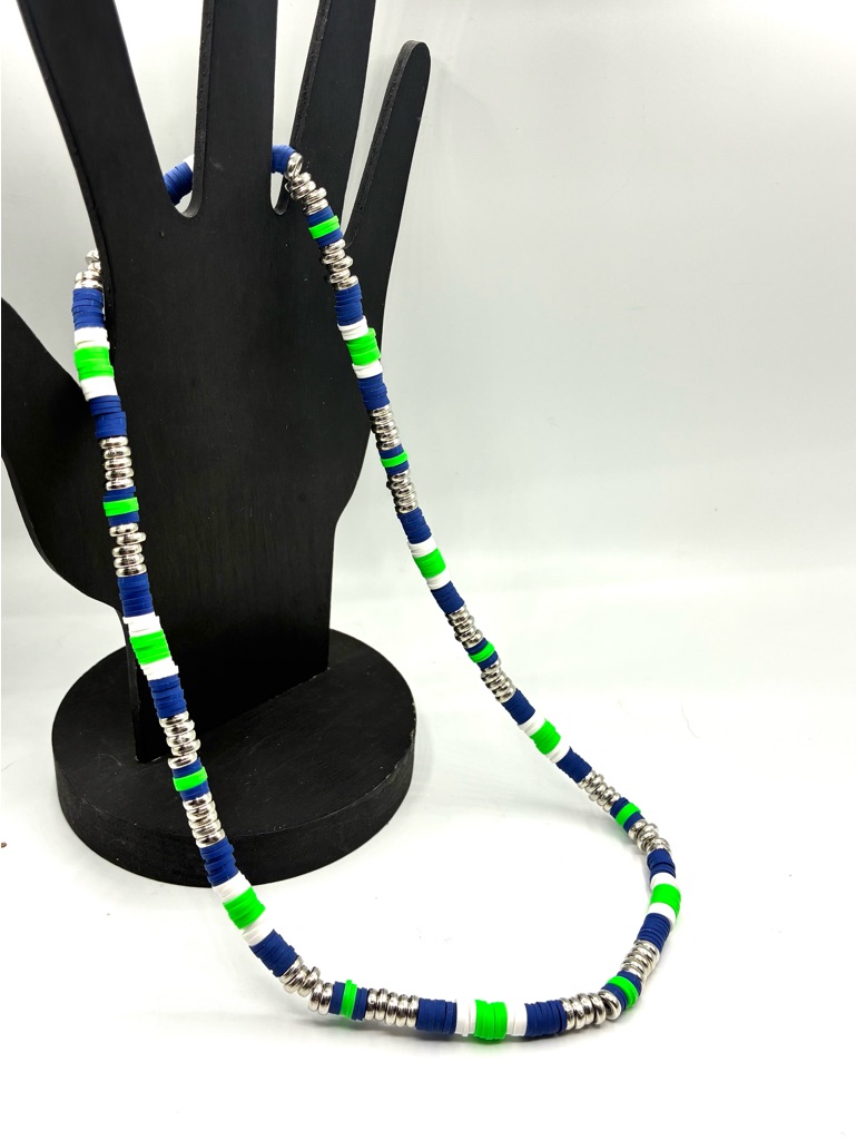 Blue & Green Beaded Women's Necklace
